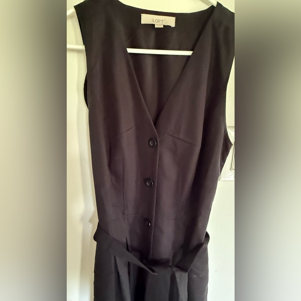 Ann Taylor Loft Black Sleeveless Button Down Dress Women's 4 - Picture 7 of 9